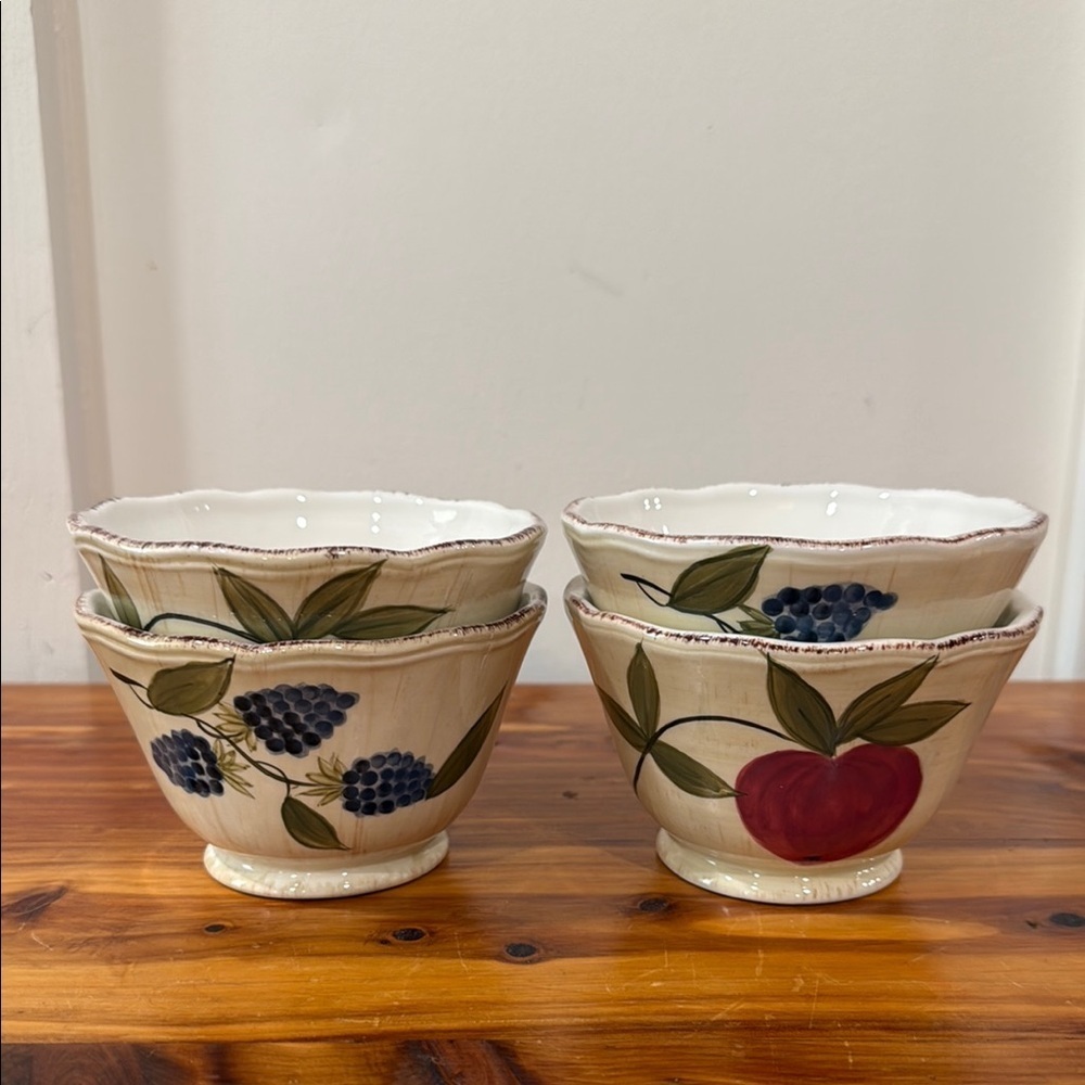 Pfaltzgraff Antique Garden Print Mini Dessert Bowls Set of 4